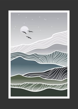 Soyut dağ resmi, soyut arkaplan, Premium Vektör