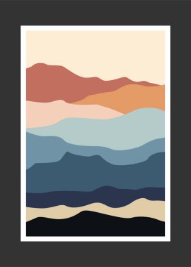 Soyut dağ resmi, soyut arkaplan, Premium Vektör