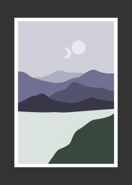 Soyut dağ resmi, soyut arkaplan, Premium Vektör