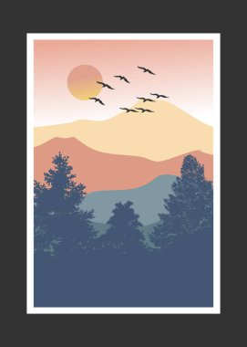 Soyut dağ resmi, soyut arkaplan, Premium Vektör