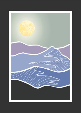 Soyut dağ resmi, soyut arkaplan, Premium Vektör