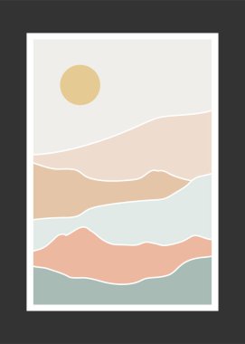 Soyut dağ resmi, soyut arkaplan, Premium Vektör