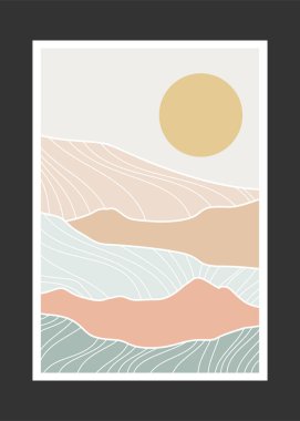 Soyut dağ resmi, soyut arkaplan, Premium Vektör