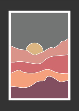 Soyut dağ resmi, soyut arkaplan, Premium Vektör