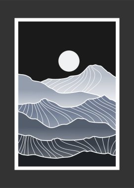 Soyut dağ resmi, soyut arkaplan, Premium Vektör