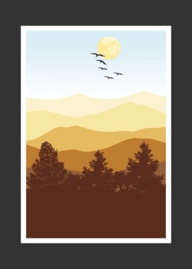 Soyut dağ resmi, soyut arkaplan, Premium Vektör