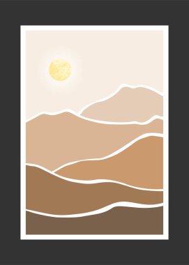 Soyut dağ resmi, soyut arkaplan, Premium Vektör