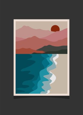 Soyut dağ resmi, soyut arkaplan, Premium Vektör