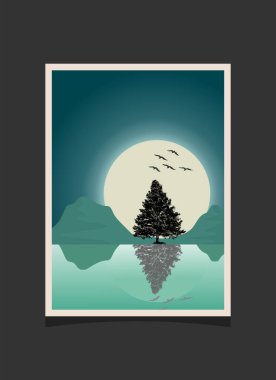 Soyut dağ resmi, soyut arkaplan, Premium Vektör