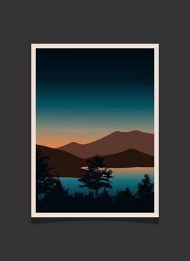 Soyut dağ resmi, soyut arkaplan, Premium Vektör