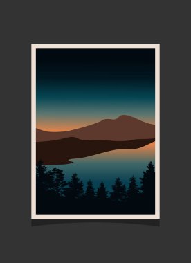 Soyut dağ resmi, soyut arkaplan, Premium Vektör