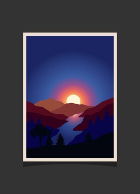 Soyut dağ resmi, soyut arkaplan, Premium Vektör