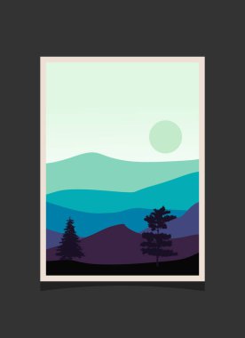 Soyut dağ resmi, soyut arkaplan, Premium Vektör