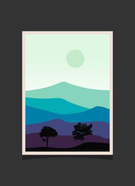 Soyut dağ resmi, soyut arkaplan, Premium Vektör