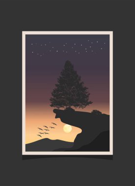 Soyut dağ resmi, soyut arkaplan, Premium Vektör