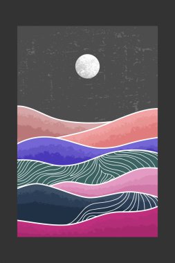 Soyut dağ resmi, soyut arkaplan, Premium Vektör