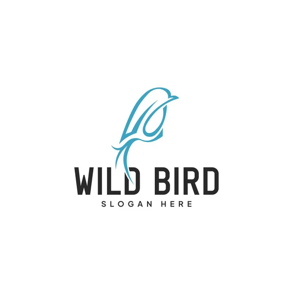 Çizgi sanat şablonları. Wild Birds logo vektör anahatları. Kuş işi logosu.