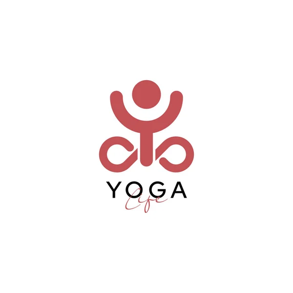 Сучасний Простий Логотип Йоги Життя — стоковий вектор