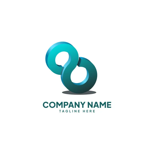 Logo veya iş kimliği için sekiz numaralı vektör illüstrasyonu