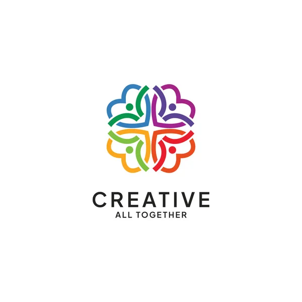 Çiçekler Takım Çalışması Aşk Kalpleri İnsanlar Logo Vektör Görüntüleri, Çizimler.