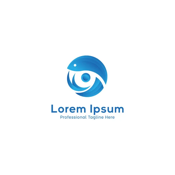 Mavi vektör balık logosu