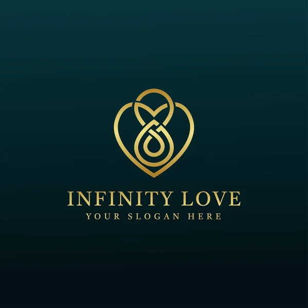 Luxus Logo Vektor Mit Infinity Love Konzept Linie Art Stil — Stockvektor