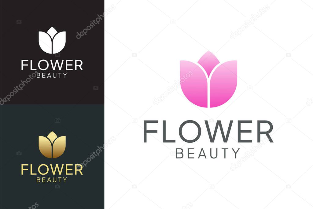 Minimalist Flower Logo Vector