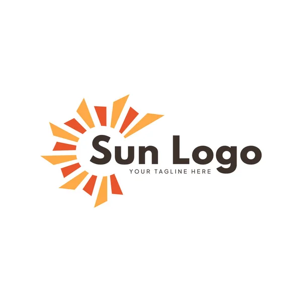 Parlak şablonlu güneş logosu vektörü
