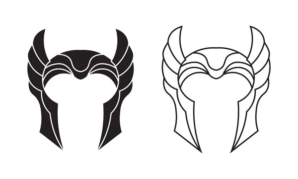 Vector Illustration Icon Helmet Black White Line Art — 스톡 벡터