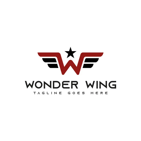 W harfi logo vektörü. Wonder Wings Simge Şablonu. Marka Kimliği için evrensel logo kullanılabilir.