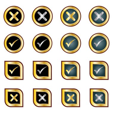 Beyaz arkaplan ile yanlış simge seti