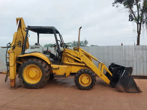 Bogor Indonésie Février 2022 Chargeuse Rétrocaveuse Marque Jcb Fouilleuse Buldozer — Photo