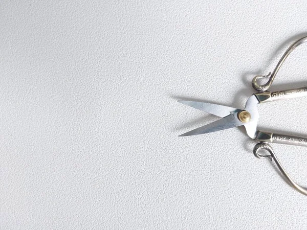 Вінтажні Швейні Ножиці Ізольований Фон Білому — стокове фото