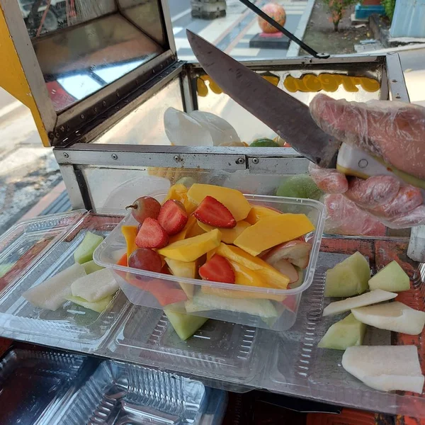 Rujak Buah Fruit Salad Indonesian Traditional Street Food — Stock Photo, Image