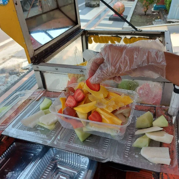 Rujak Buah Macedonia Frutta Cibo Tradizionale Indonesiano — Foto Stock