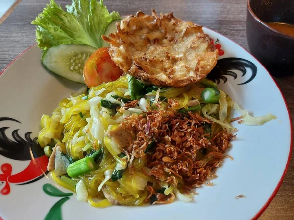 Индонезийские Традиционные Блюда Города Богор Имени Мие Глосор Богор Подается — стоковое фото