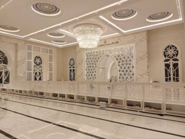 Bogor, Endonezya-11 Nisan 2022: Cami içindeki atmosfer. 