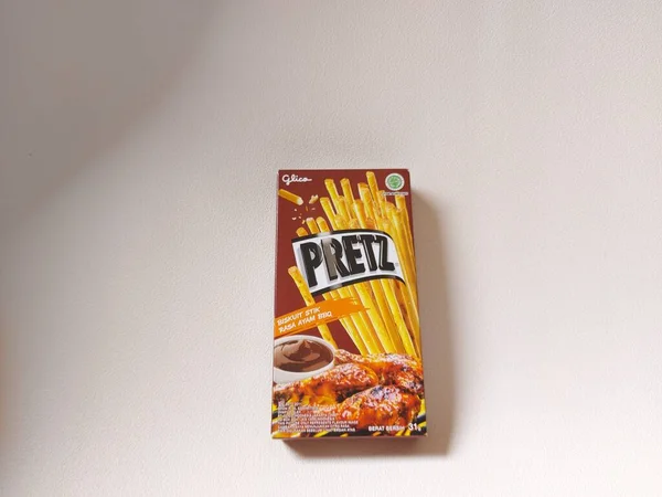 Bogor Indonesia April 2022 Pretz Barbeque Chicken Flavored Biscuit Sticks — Stock Photo, Image