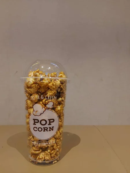 Bekasi Indonesia April 2022 Caramel Popcorn Mica Plastic Packaging — Foto de Stock