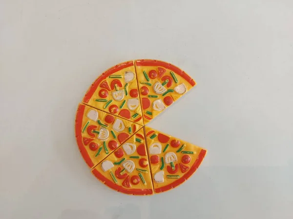 Plasterki Pizzy Dla Dzieci Zabawka Edukacyjna Symulacji — Zdjęcie stockowe