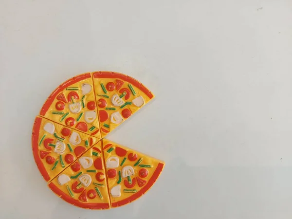 Plasterki Pizzy Dla Dzieci Zabawka Edukacyjna Symulacji — Zdjęcie stockowe