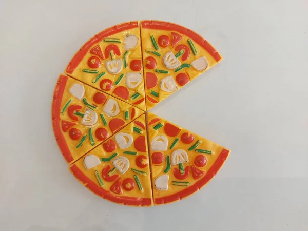 Rebanadas Pizza Juguete Para Niños Juguete Educativo Simulación — Foto de Stock