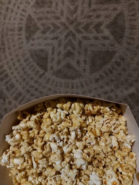 Pop Corn Paper Box Movie Time Concept — Photo