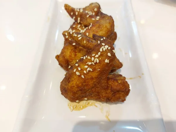Koreai Sült Csirke Vagy Szezámcsirke Egy Eredeti Koreai Étel Általában — Stock Fotó