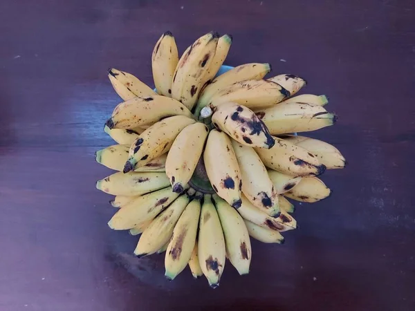 Gelbe Reife Muli Banane Tropische Früchte — Stockfoto