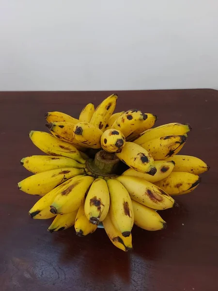 Gelbe Reife Muli Banane Tropische Früchte — Stockfoto