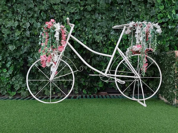 white bicycle frame. usually used for decoration