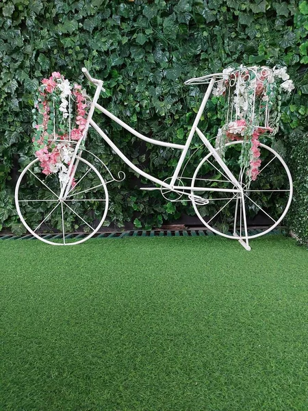 white bicycle frame. usually used for decoration