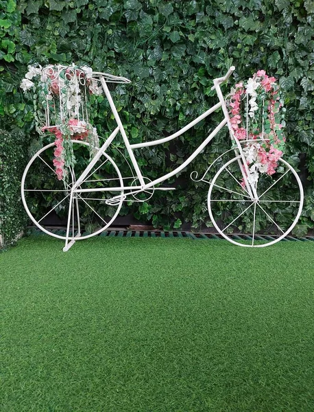 white bicycle frame. usually used for decoration