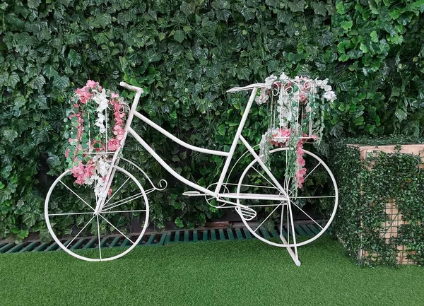 white bicycle frame. usually used for decoration